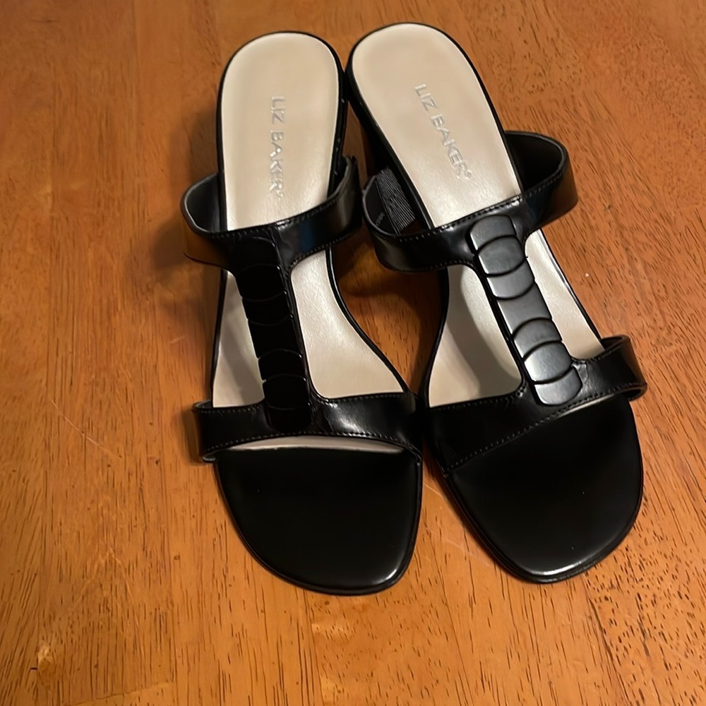 Liz baker slip on open toed heels no signs of wear end of summer special